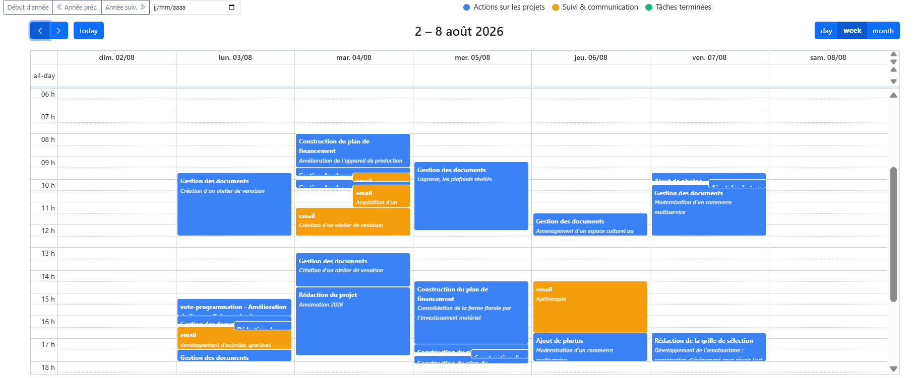 Agenda dynamique